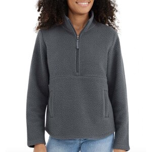Free Fly Apparel Bamboo Sherpa Fleece Half Zip Women's in Iron Grey